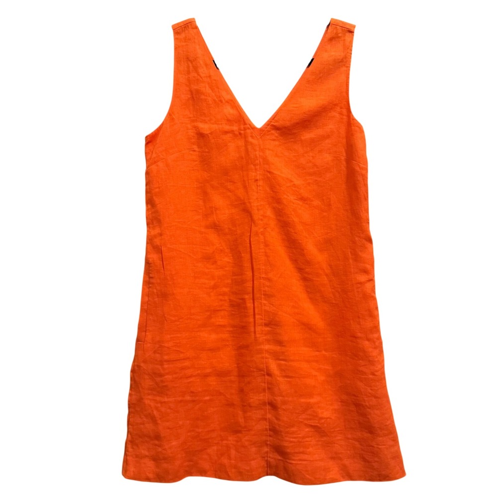 J. Crew Orange V-Neck Mini Dress